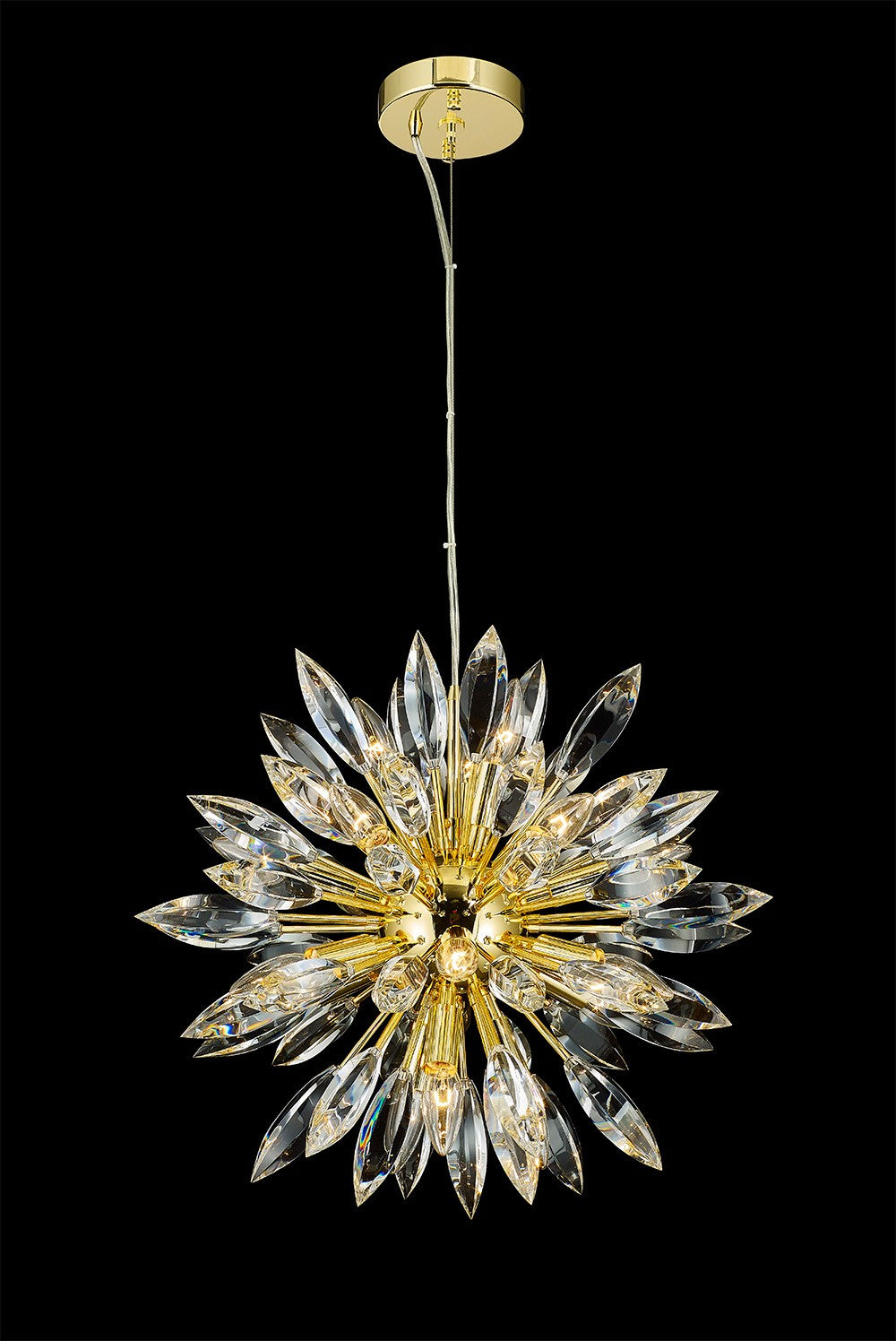 Sunburst 18 Light Pendant in Gold - available from The Lighting Shoppe, trusted by Canadian homeowners