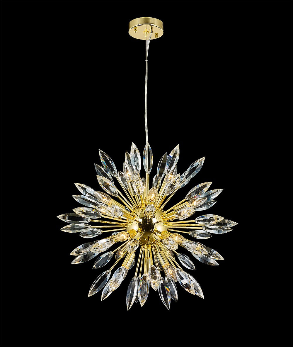 Sunburst 18 Light Pendant in Gold - available from The Lighting Shoppe, trusted by Canadian homeowners