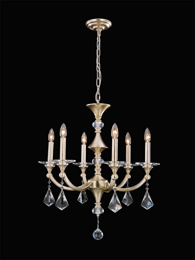 Sovereign Six Light Chandelier in Antique Silver Leaf - available from The Lighting Shoppe, trusted by Canadian homeowners