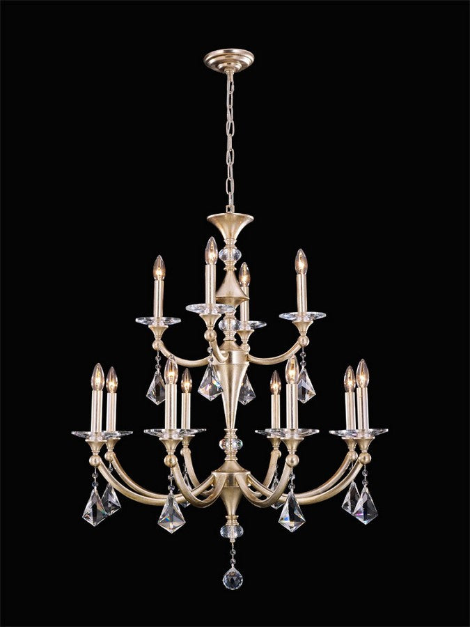 Sovereign 12 Light Chandelier in Antique Silver Leaf - available from The Lighting Shoppe, trusted by Canadian homeowners