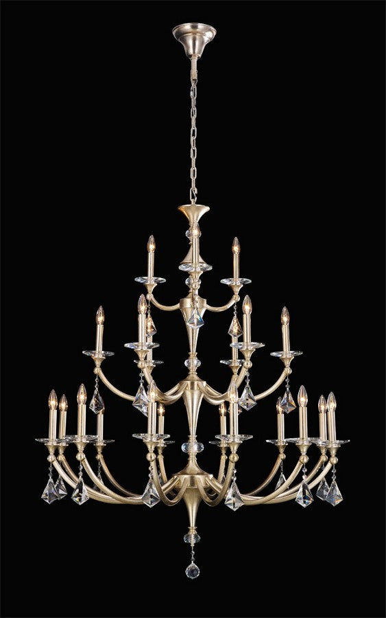 Sovereign 21 Light Chandelier in Antique Silver Leaf - available from The Lighting Shoppe, trusted by Canadian homeowners