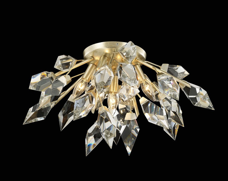 Venice Seven Light Close to Ceiling in Antique Silver Leaf - available from The Lighting Shoppe, trusted by Canadian homeowners