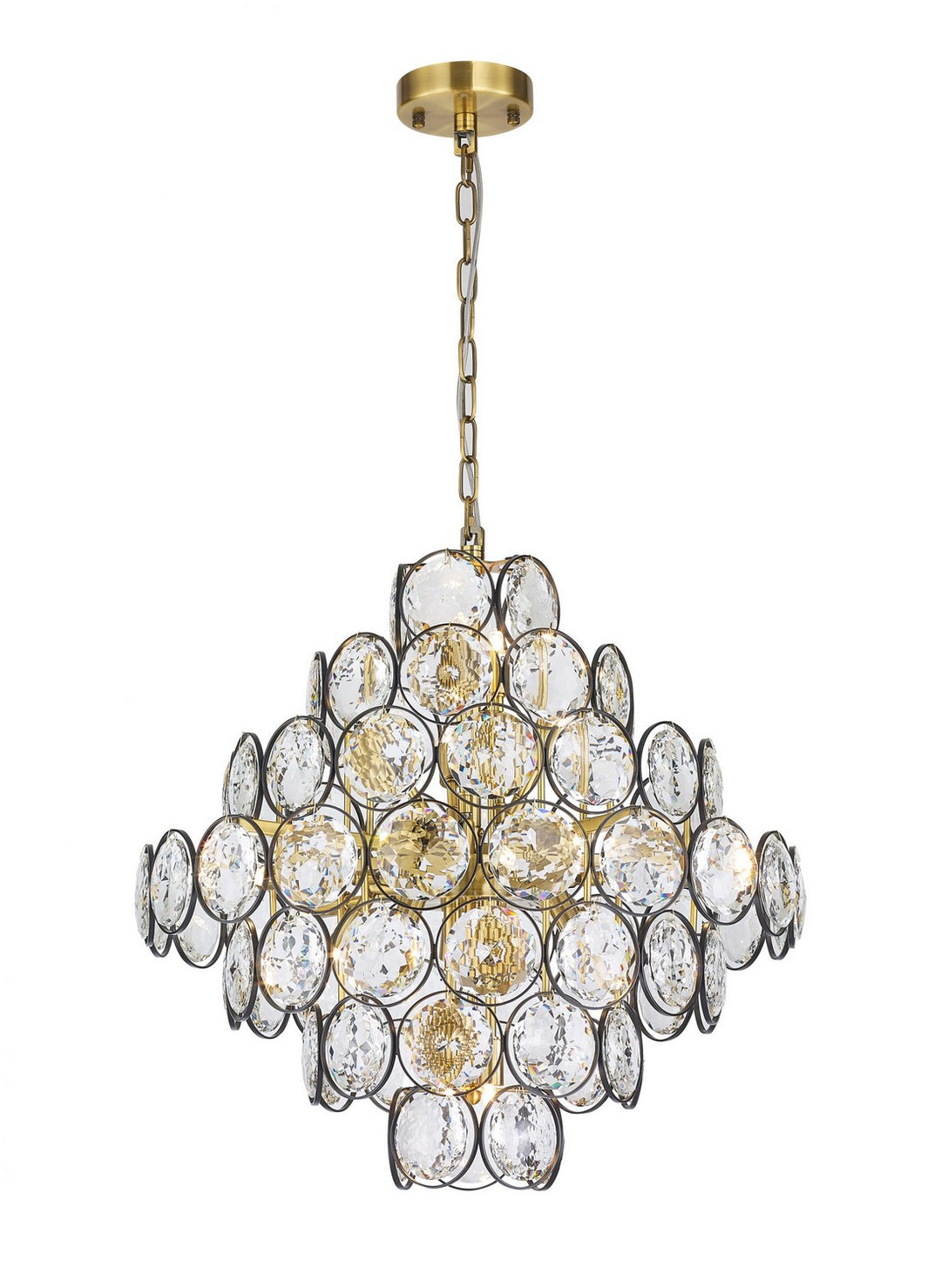 Ella 17 Light Chandelier in Antique Brass & Black - available from The Lighting Shoppe, trusted by Canadian homeowners