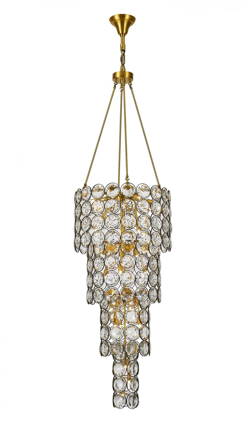 Ella 30 Light Chandelier in Antique Brass & Black - available from The Lighting Shoppe, trusted by Canadian homeowners