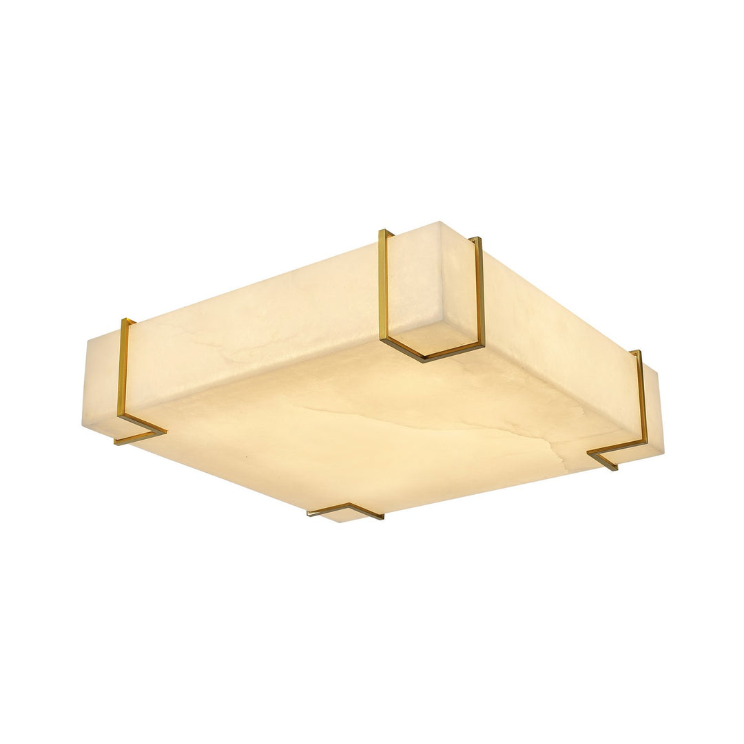 Madrid Ten Light Close to Ceiling in Antique Brass and Alabaster - available from The Lighting Shoppe, trusted by Canadian homeowners