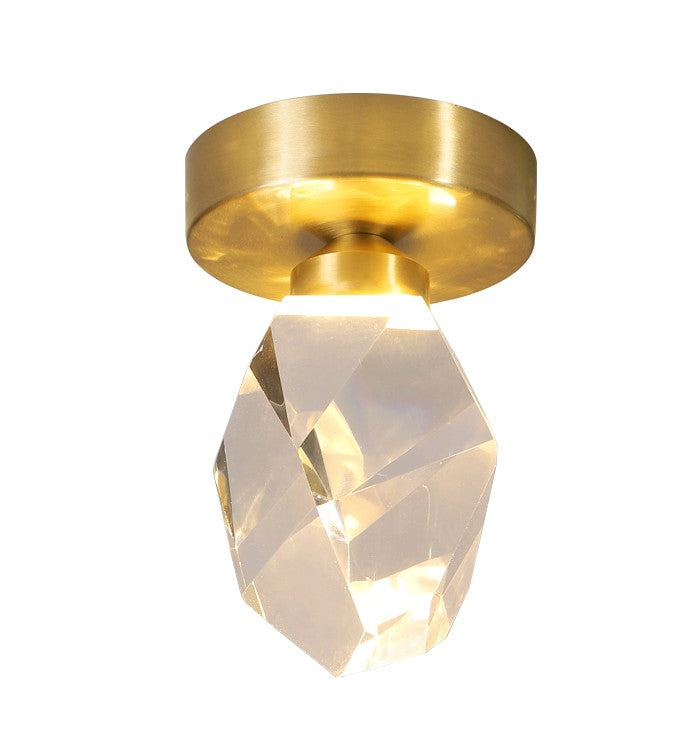 Rock Crystal LED Close to Ceiling in Antique Brass - available from The Lighting Shoppe, trusted by Canadian homeowners
