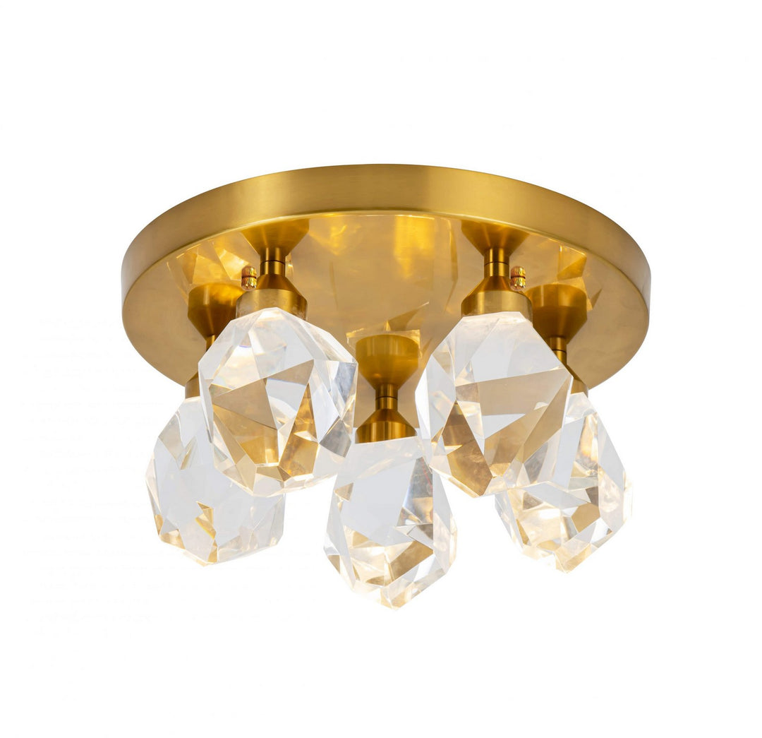 Rock Crystal LED Close to Ceiling in Antique Brass - available from The Lighting Shoppe, trusted by Canadian homeowners