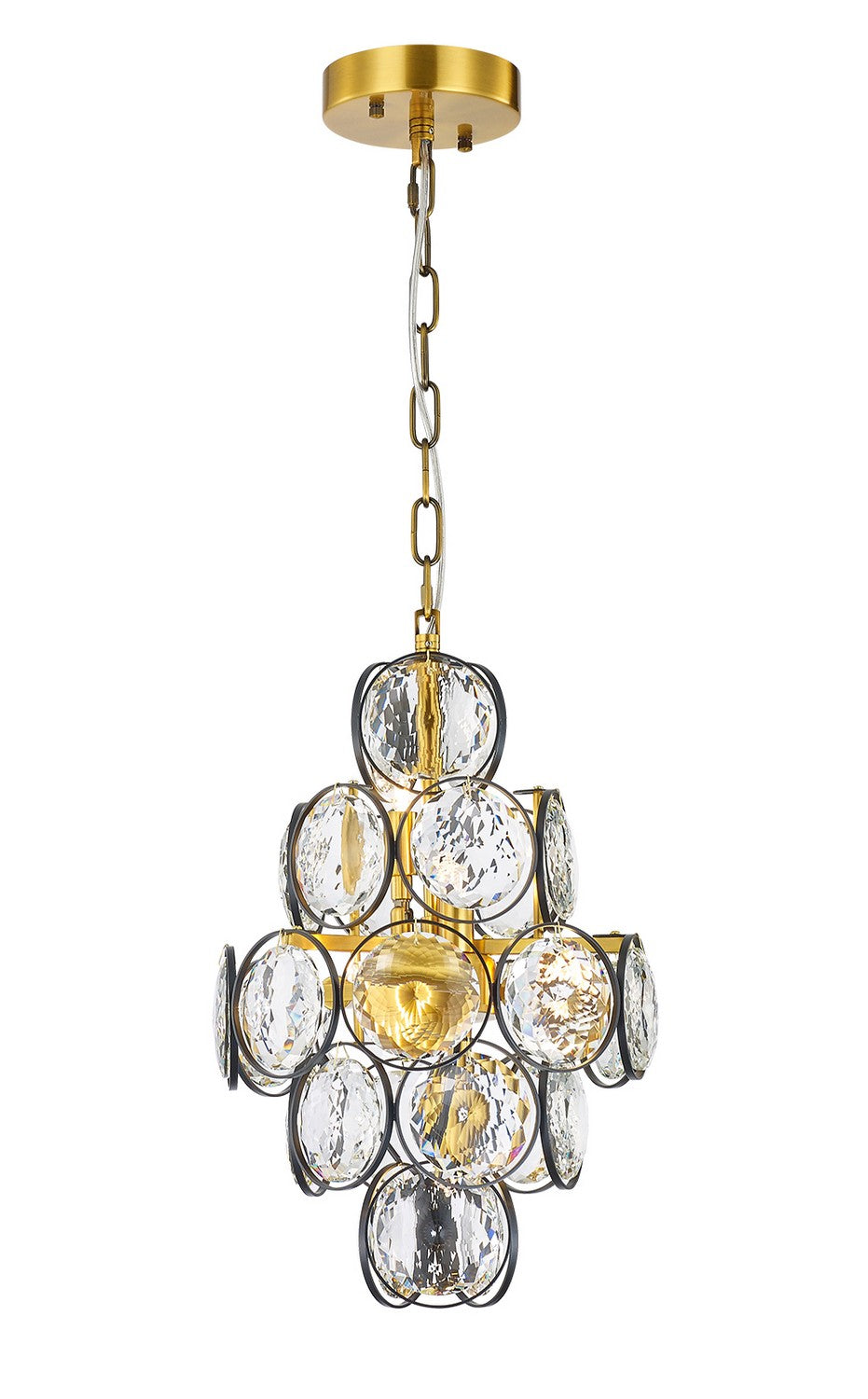 Ella Six Light Chandelier in Antique Brass & Black - available from The Lighting Shoppe, trusted by Canadian homeowners