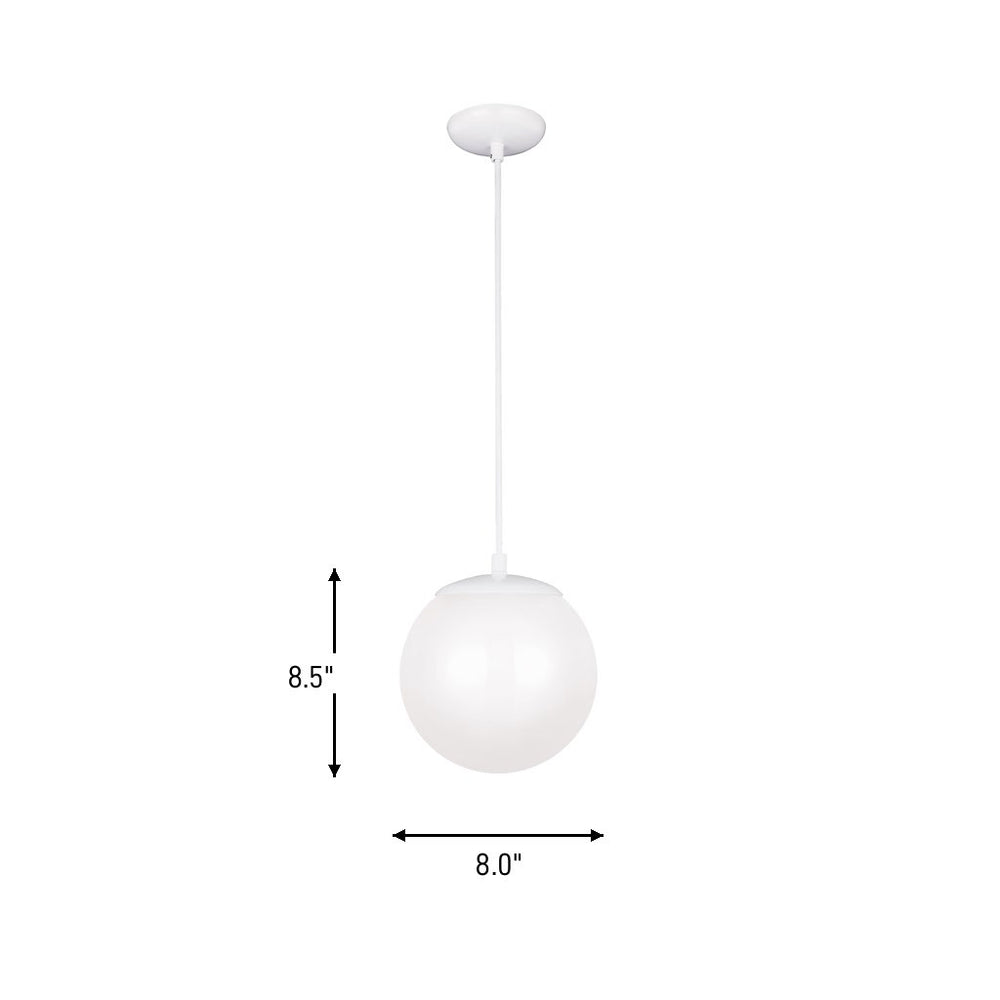 Visual Comfort Studio Canada - 6018-15 - One Light Pendant - Leo - Hanging Globe - White