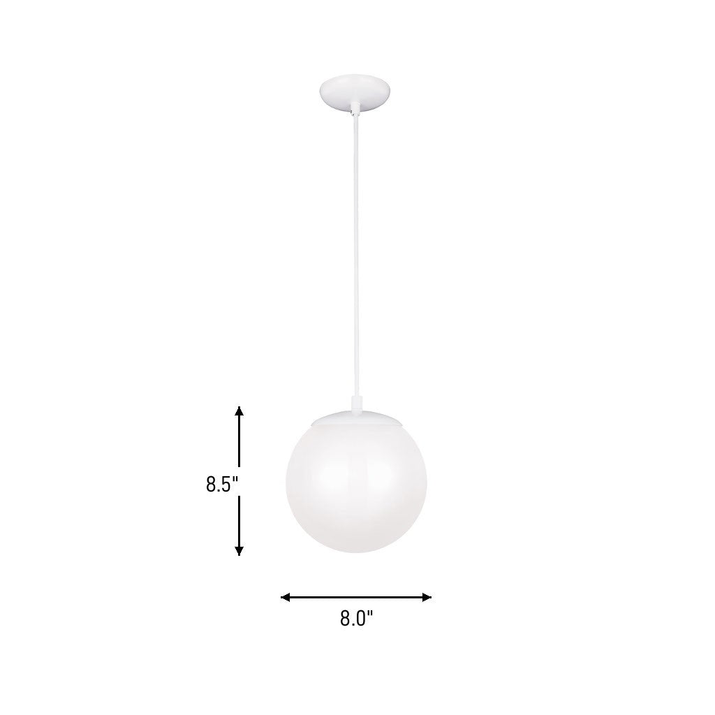 Visual Comfort Studio Canada - 6018-15 - One Light Pendant - Leo - Hanging Globe - White