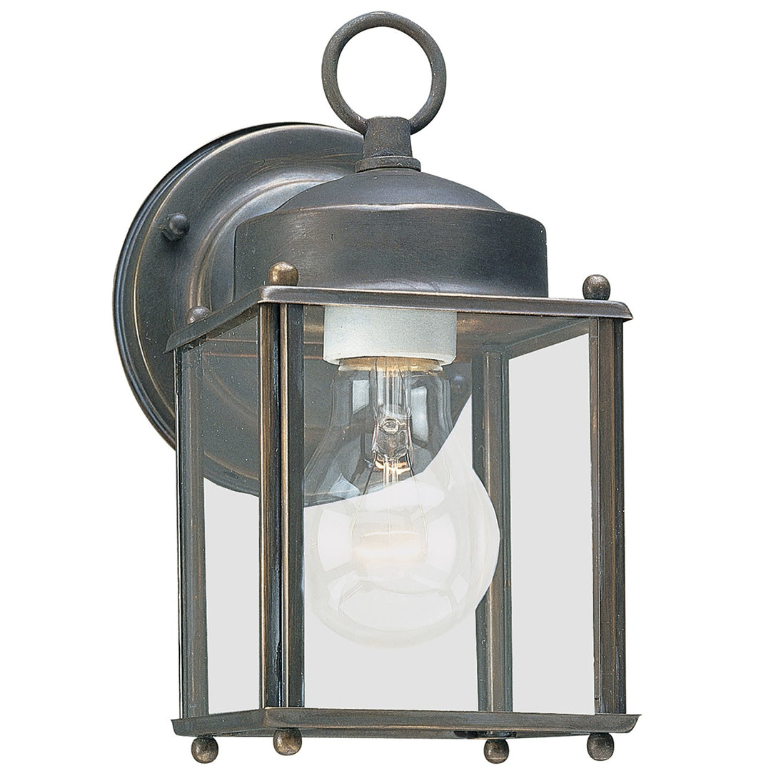 New Castle One Light Outdoor Wall Lantern in Antique Bronze - available from The Lighting Shoppe, trusted by Canadian homeowners