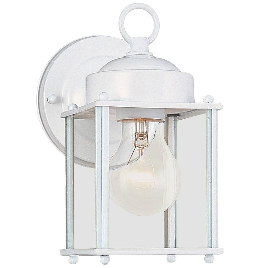 New Castle One Light Outdoor Wall Lantern in White - available from The Lighting Shoppe, trusted by Canadian homeowners
