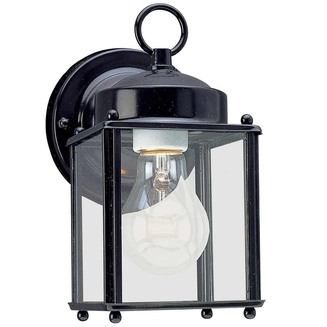New Castle One Light Outdoor Wall Lantern in Black - available from The Lighting Shoppe, trusted by Canadian homeowners