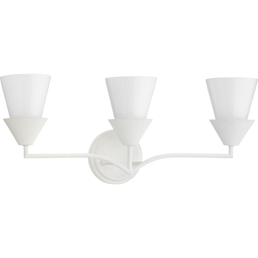Pinellas Three Light Bath in White Plaster - available from The Lighting Shoppe, trusted by Canadian homeowners