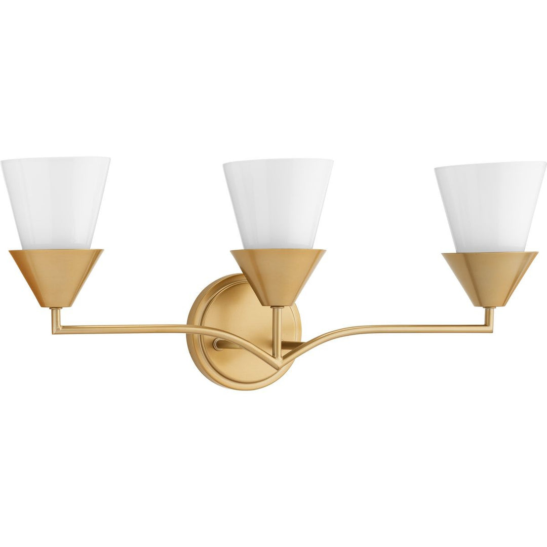 Pinellas Three Light Bath in Soft Gold - available from The Lighting Shoppe, trusted by Canadian homeowners