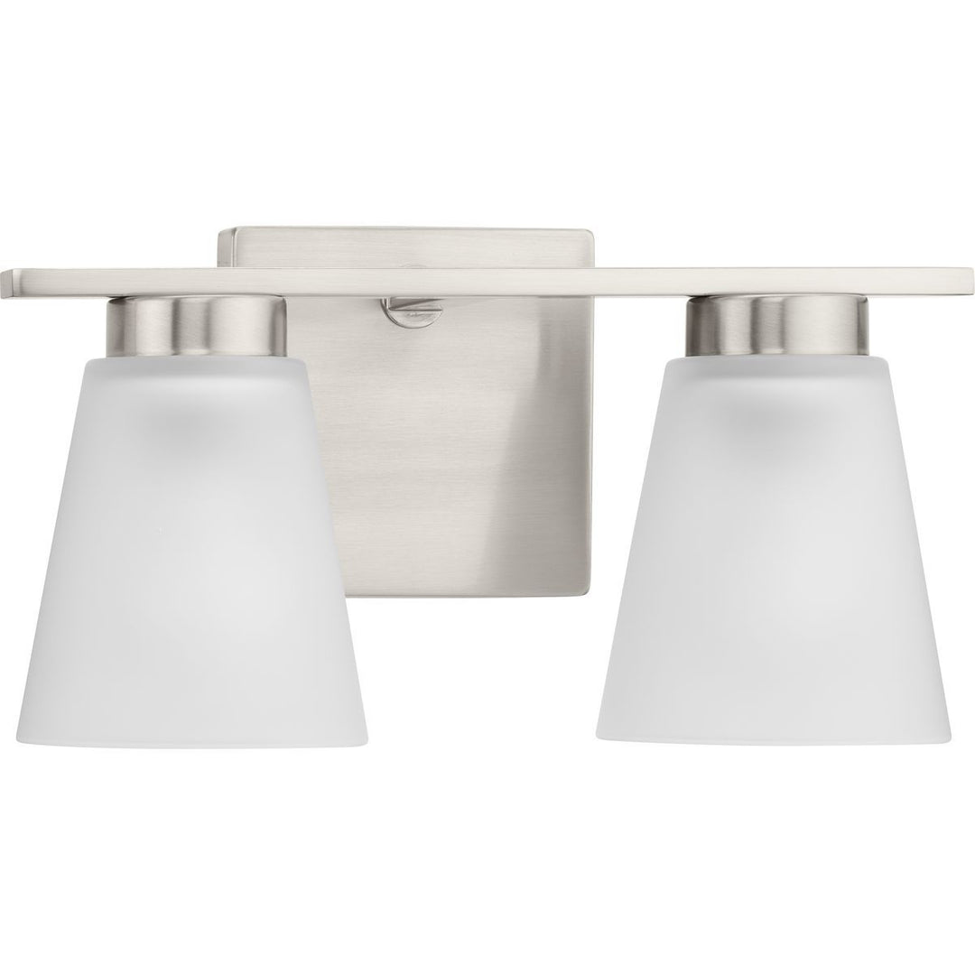 Tanner Two Light Bath in Brushed Nickel - available from The Lighting Shoppe, trusted by Canadian homeowners