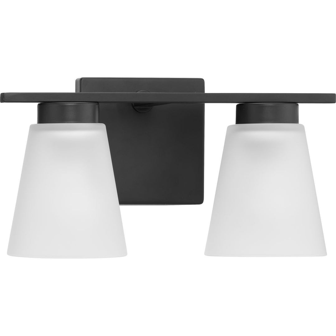 Tanner Two Light Bath in Matte Black - available from The Lighting Shoppe, trusted by Canadian homeowners