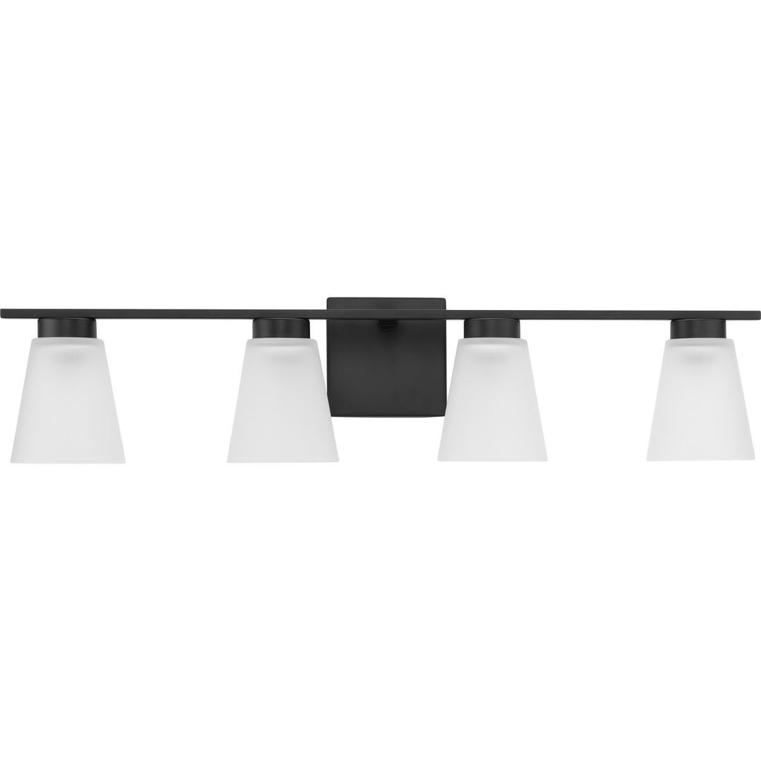 Tanner Four Light Bath in Matte Black - available from The Lighting Shoppe, trusted by Canadian homeowners