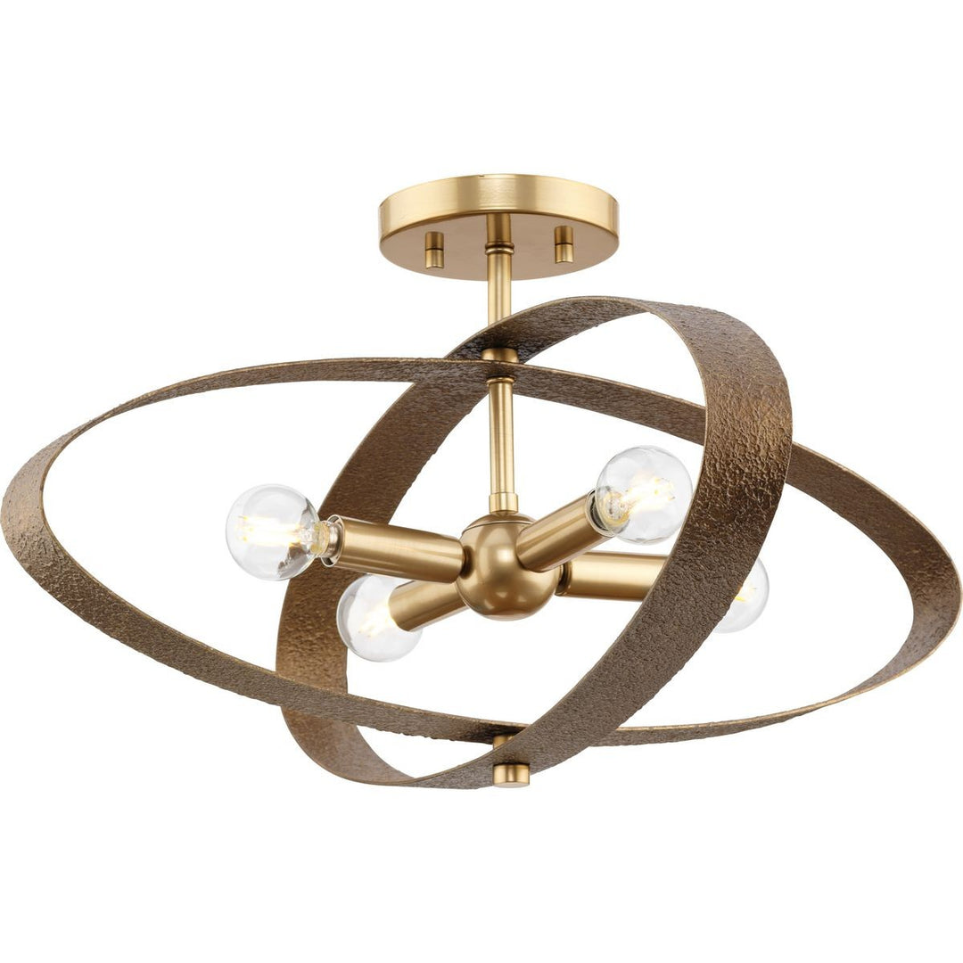 Allegheny Four Light Semi-Flush Mount in Soft Gold - available from The Lighting Shoppe, trusted by Canadian homeowners