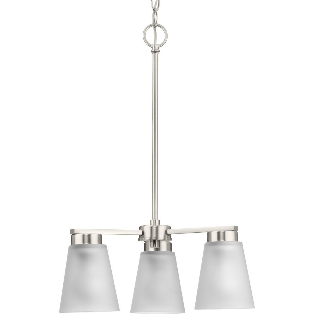 Tanner Three Light Chandelier in Brushed Nickel - available from The Lighting Shoppe, trusted by Canadian homeowners