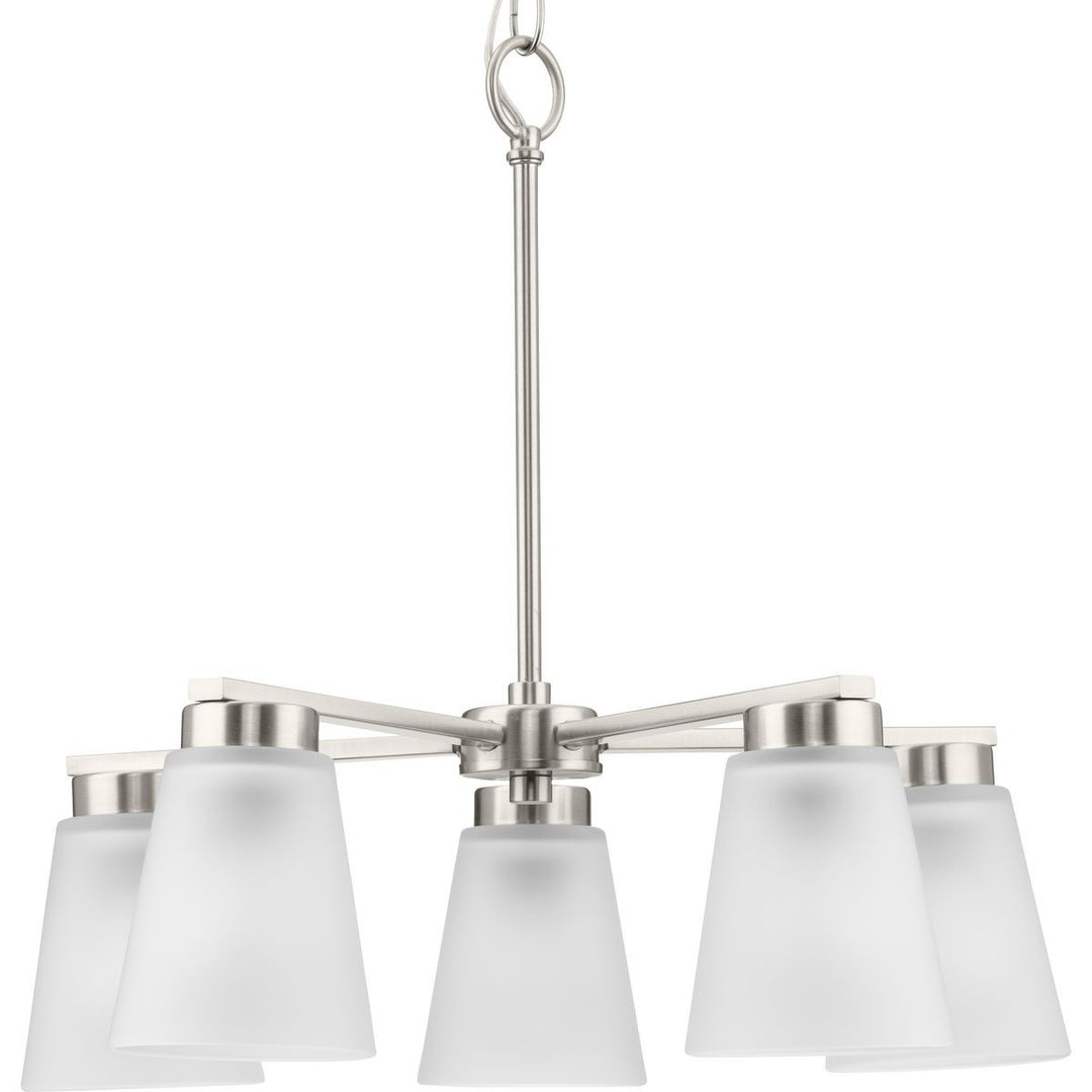 Tanner Five Light Chandelier in Brushed Nickel - available from The Lighting Shoppe, trusted by Canadian homeowners