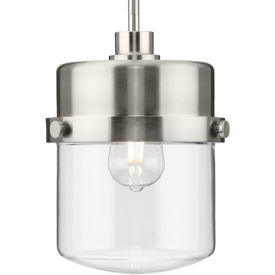 Beckner One Light Pendant in Brushed Nickel - available from The Lighting Shoppe, trusted by Canadian homeowners