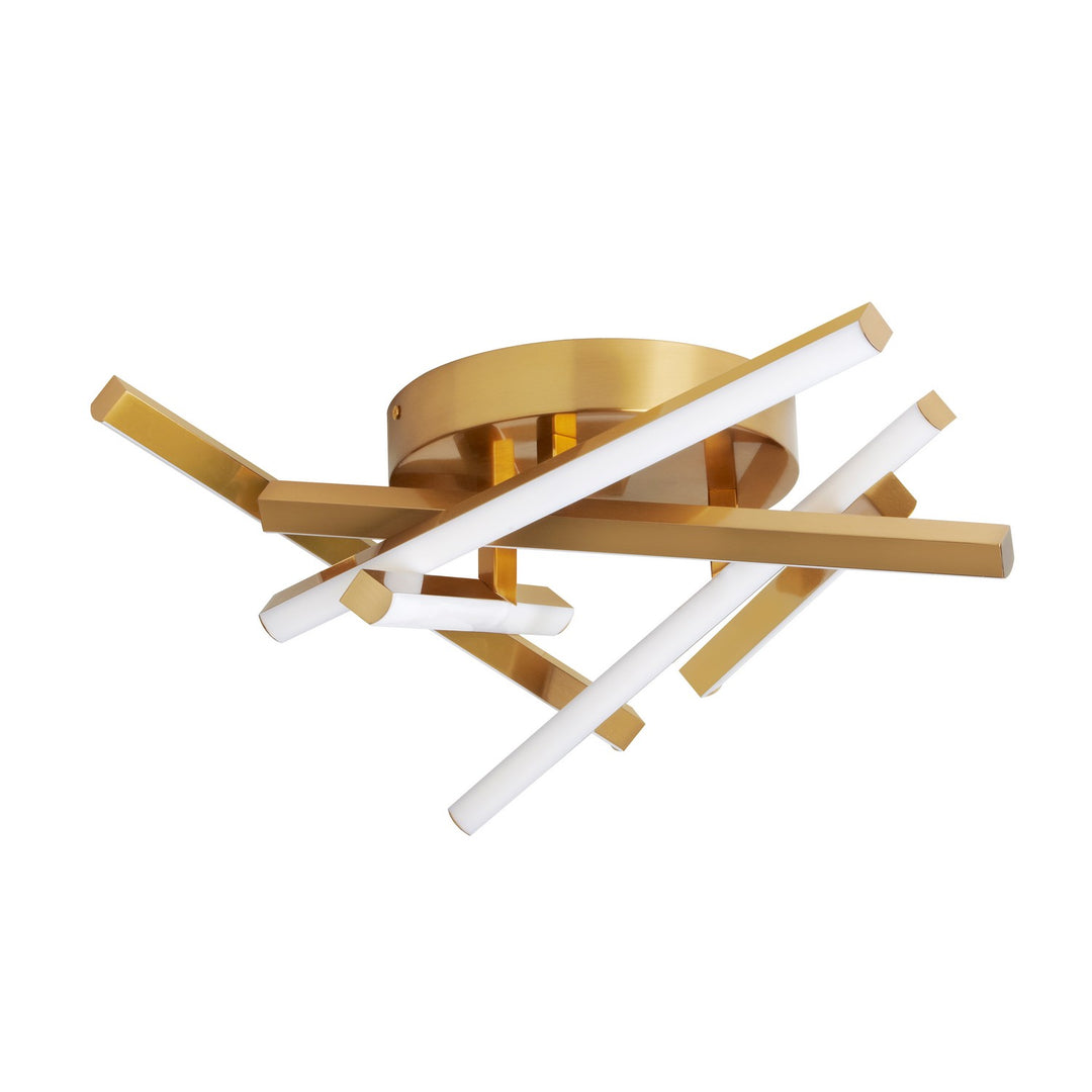 Carly LED Flush Mount in Aged Brass - available from The Lighting Shoppe, trusted by Canadian homeowners