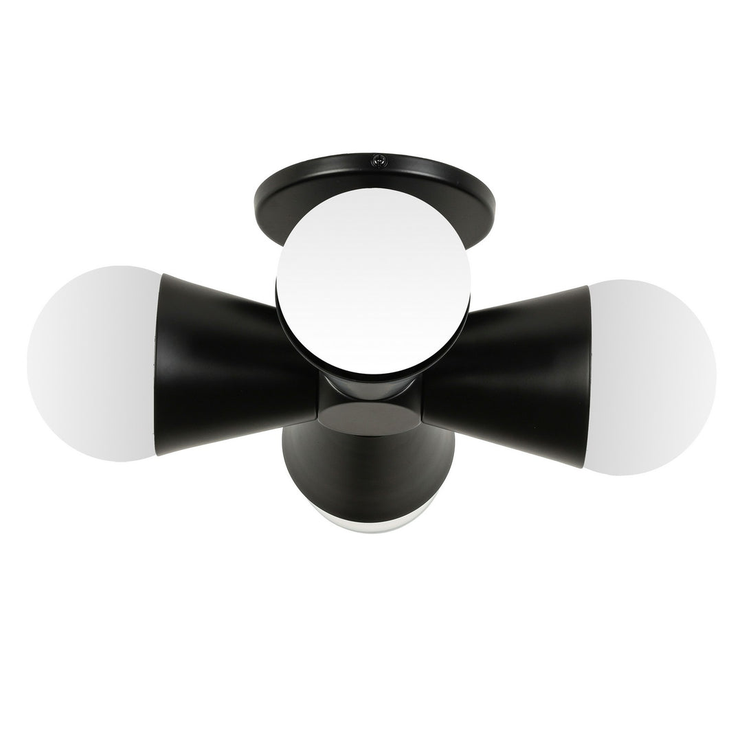 Fortuna Four Light Flush Mount in Matte Black - available from The Lighting Shoppe, trusted by Canadian homeowners