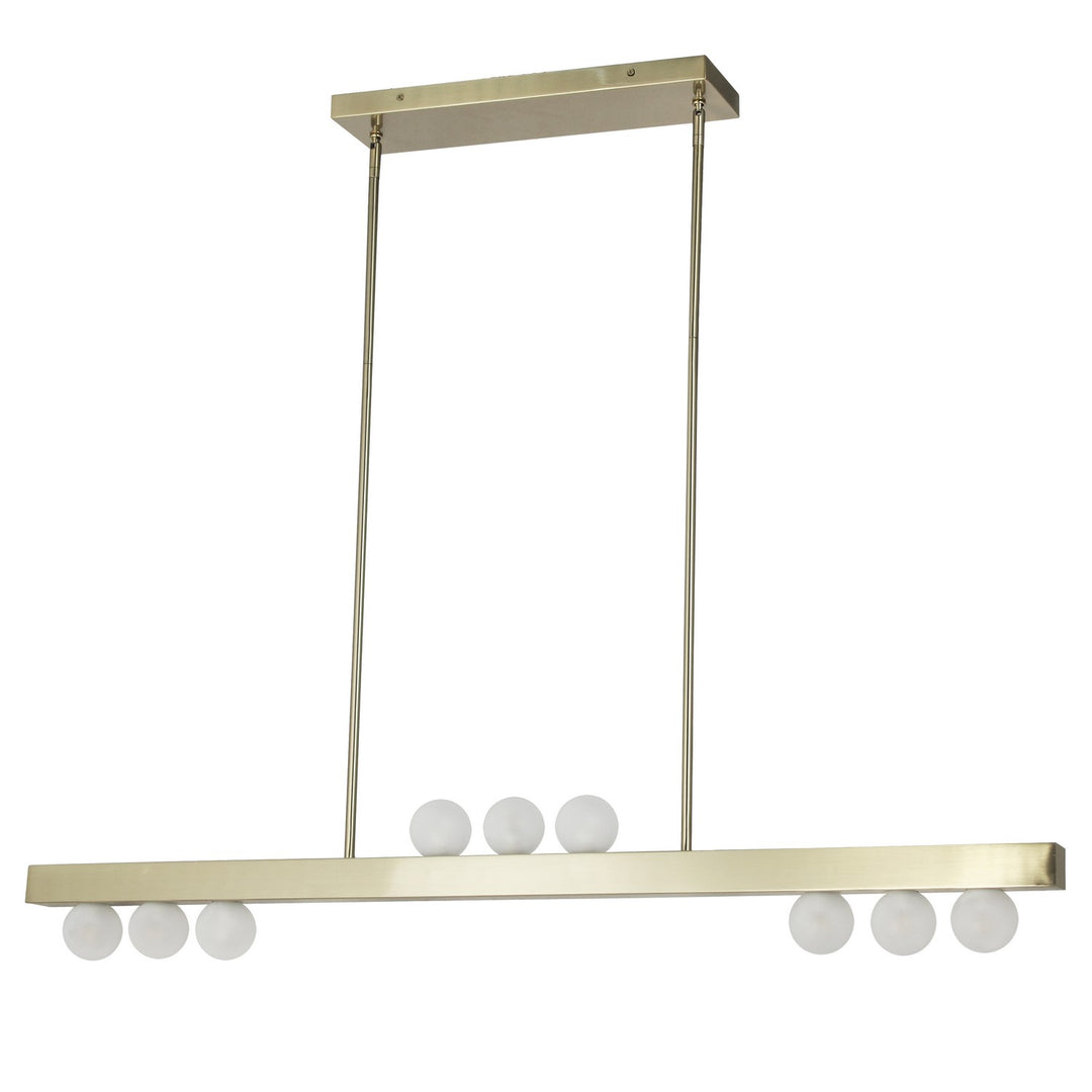 Raleigh Nine Light Pendant in Aged Brass - available from The Lighting Shoppe, trusted by Canadian homeowners