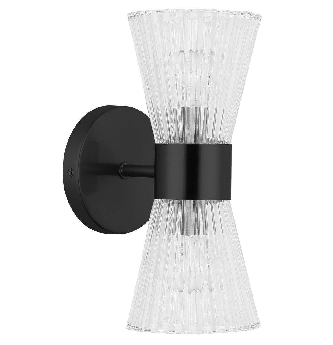 Vienna Two Light Vanity in Matte Black - available from The Lighting Shoppe, trusted by Canadian homeowners