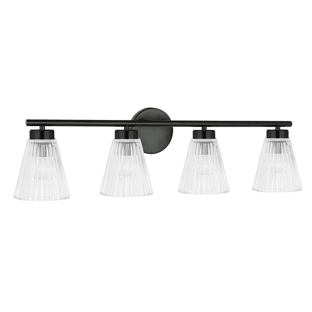 Vienna Four Light Vanity in Matte Black - available from The Lighting Shoppe, trusted by Canadian homeowners