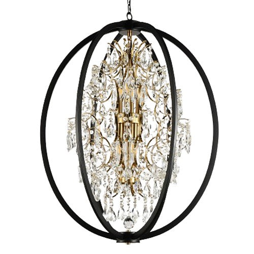 Bella Eight Light Chandelier in Aged Brass/Black - available from The Lighting Shoppe, trusted by Canadian homeowners