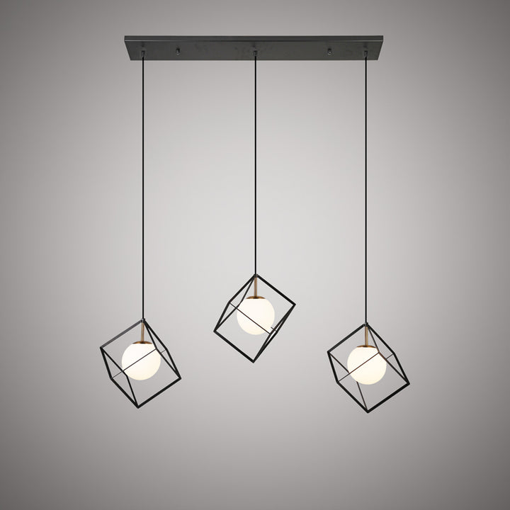 Vinci Lighting - C1089-3AB/BK - Three Light Chandelier - Cubo - Aged Brass/Matte Black