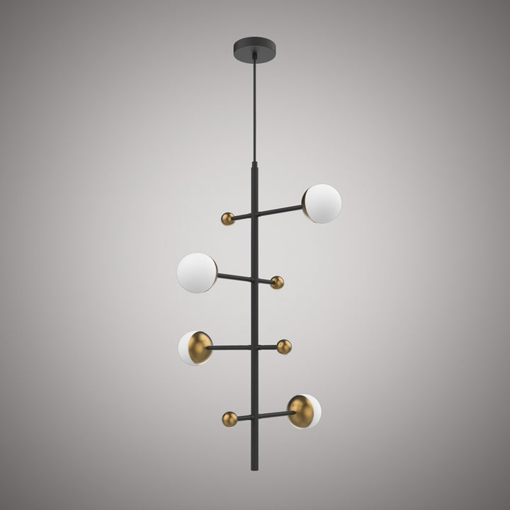 Vinci Lighting - C1092-1AB/BK - Four Light Chandelier - DNA - Aged Brass/Matte Black