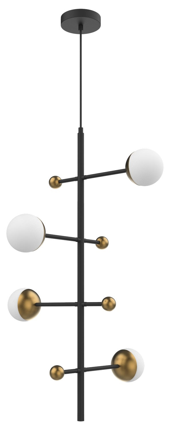Vinci Lighting - C1092-1AB/BK - Four Light Chandelier - DNA - Aged Brass/Matte Black