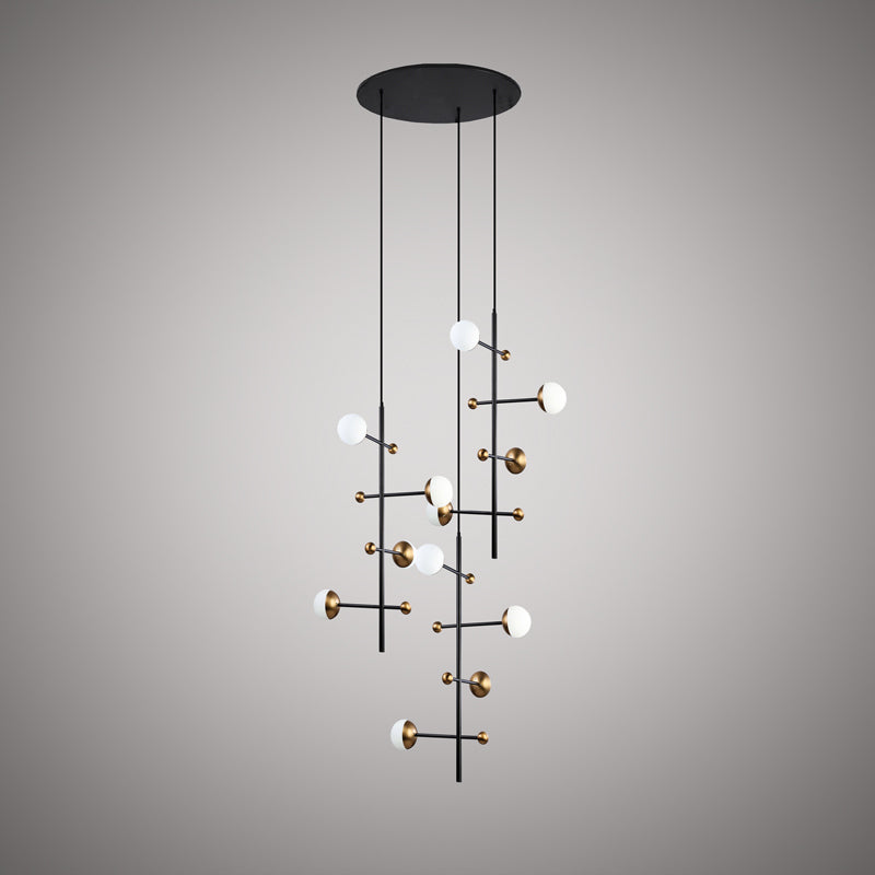 Vinci Lighting - C1092-3AB/BK - 12 Light Chandelier - DNA - Aged Brass/Matte Black