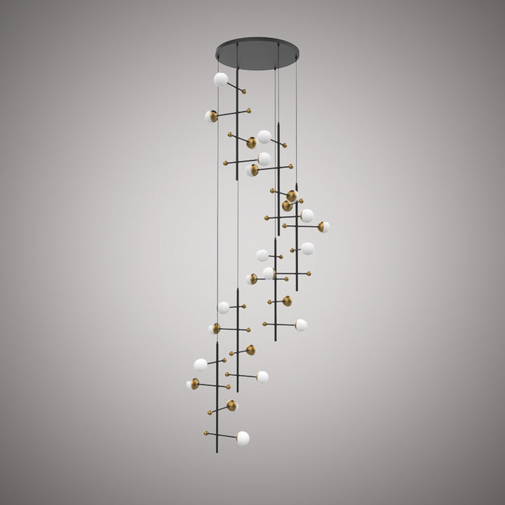 Vinci Lighting - C1092-6AB/BK - 24 Light Chandelier - DNA - Aged Brass/Matte Black