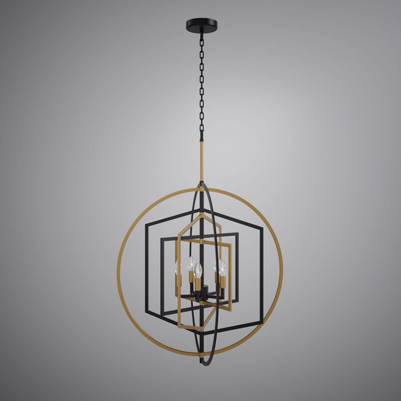 Vinci Lighting - C1095-5AB/BK - Five Light Chandelier - Bloom - Aged Brass/Matte Black