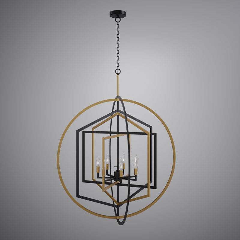 Vinci Lighting - C1095-7AB/BK - Seven Light Chandelier - Bloom - Aged Brass/Matte Black