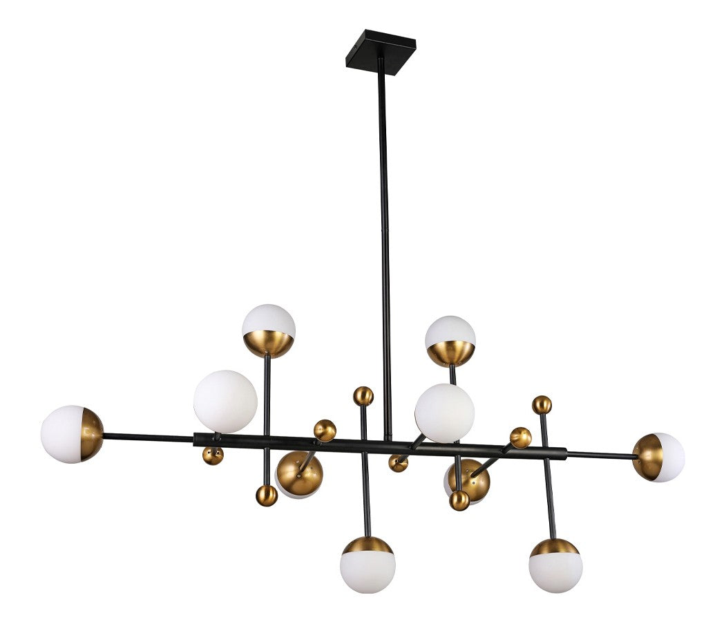 DNA Ten Light Chandelier in Aged Brass/Black - available from The Lighting Shoppe, trusted by Canadian homeowners