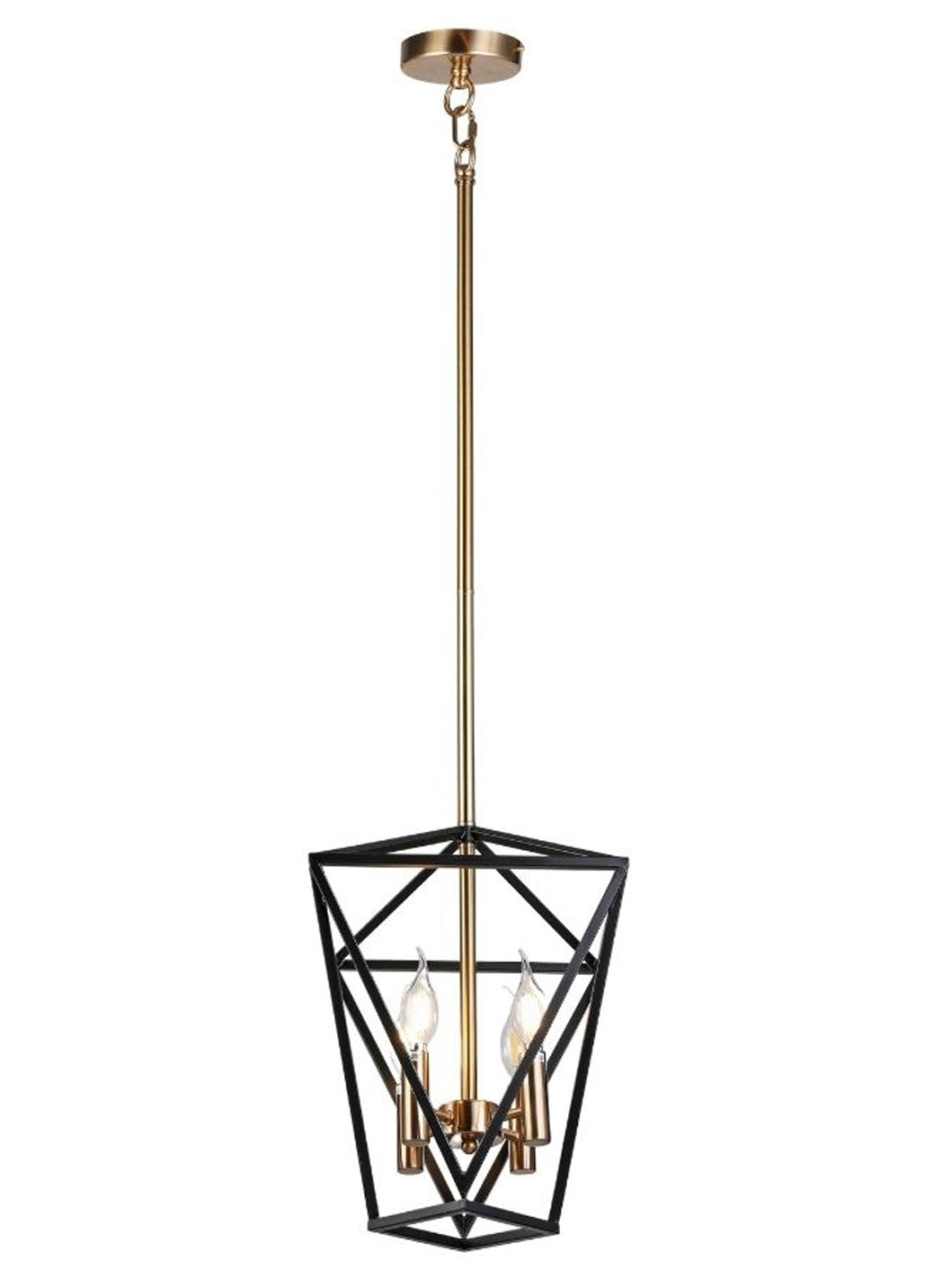 Vita Four Light Chandelier in Aged Brass/Black - available from The Lighting Shoppe, trusted by Canadian homeowners