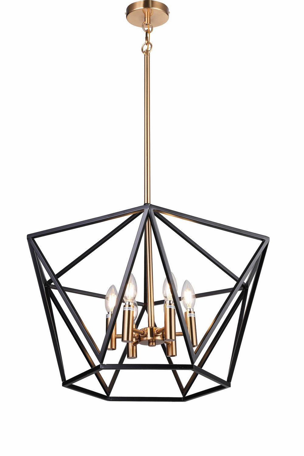Vita Six Light Chandelier in Aged Brass/Black - available from The Lighting Shoppe, trusted by Canadian homeowners