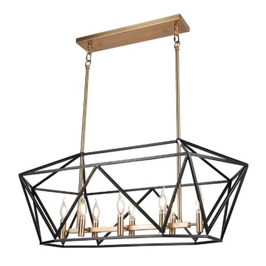 Vita Eight Light Chandelier in Aged Brass/Black - available from The Lighting Shoppe, trusted by Canadian homeowners