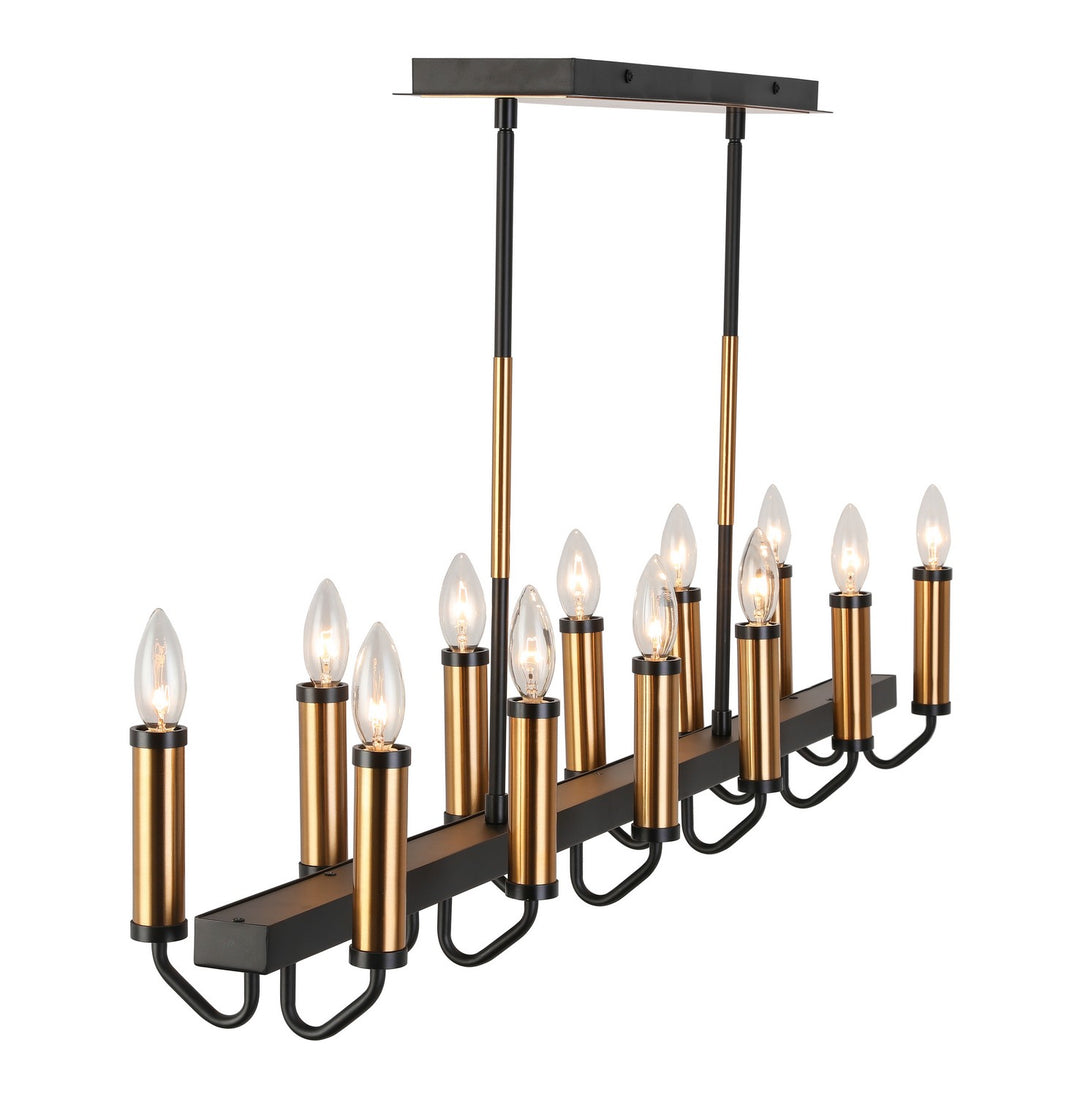 Tiffany 12 Light Chandelier in Aged Brass/Black - available from The Lighting Shoppe, trusted by Canadian homeowners