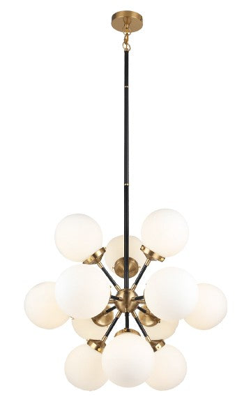 Bianca 12 Light Chandelier in Aged Brass/Black - available from The Lighting Shoppe, trusted by Canadian homeowners