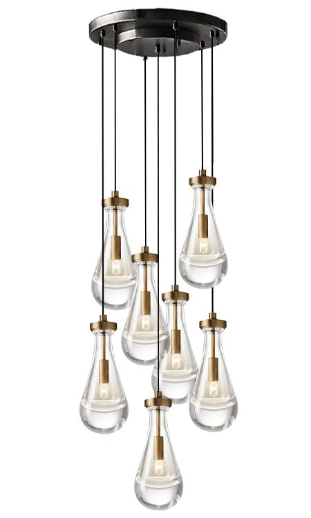 Loft Seven Light Lantern in Aged Brass/Black - available from The Lighting Shoppe, trusted by Canadian homeowners