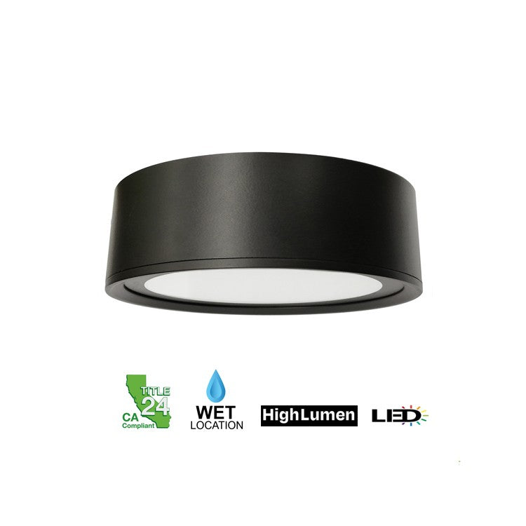 LED Flush Mount in Black Powder Coated - available from The Lighting Shoppe, trusted by Canadian homeowners