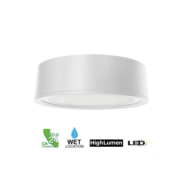 LED Flush Mount in White Powder Coated - available from The Lighting Shoppe, trusted by Canadian homeowners