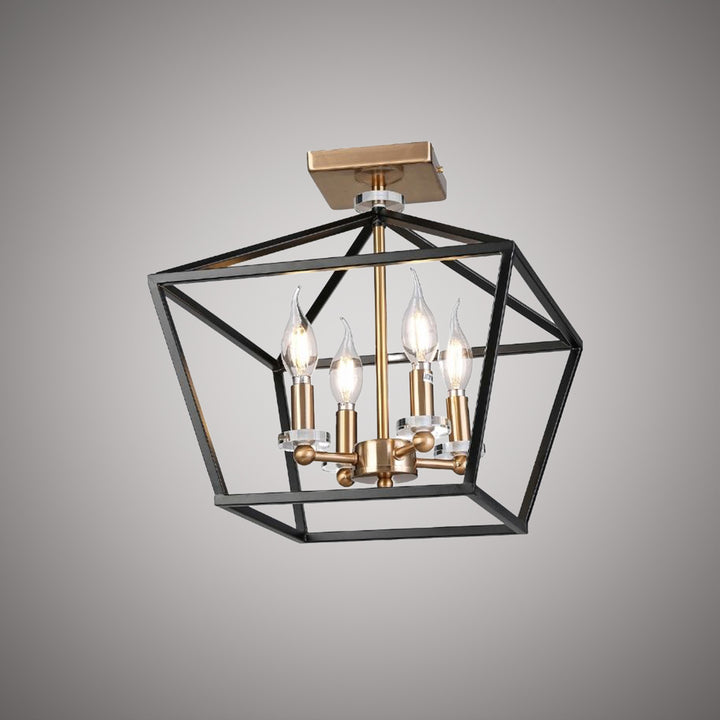 Vinci Lighting - FM1103-4AB/BK - Four Light Flush Mount - Vita - Aged Brass/Matte Black