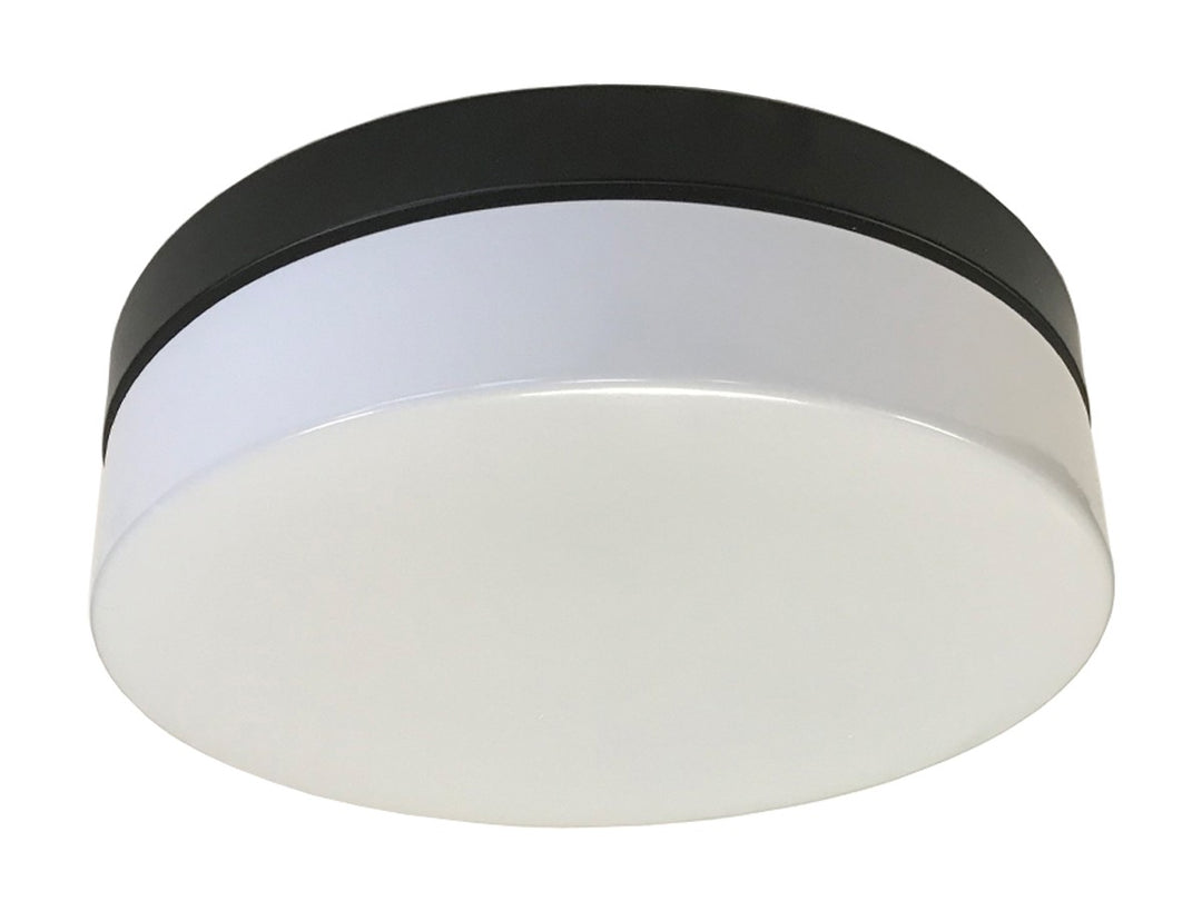 Three Light Flush Mount in Black Trim/White Diffuser - available from The Lighting Shoppe, trusted by Canadian homeowners